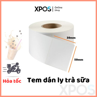 Tem mã vạch 50x30mm - Tem nhiệt in tem trà sữa, tem nhãn, in mã vạch, in tem phụ