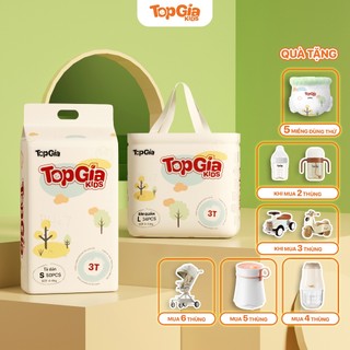 Tã Bỉm Topgiakids, Tã dán bỉm quần cho bé pH<7 bảo vệ làn da của bé, đai chun đệm mây mềm mại, chống tràn tối đa