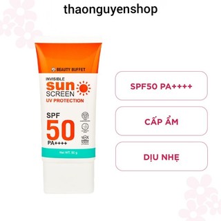 Kem chống nắng Beauty Bufet Invisible Sunscreen UV Protection SPF 50PA++++ 50gr