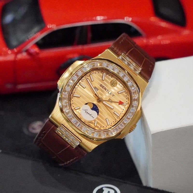 [Chính Hãng 100%] Đồng Hồ Nam Bentley BL2340 (2340) Máy Quartz (Pin ) Kính Sapphiare Mặt Vuông Siz 4