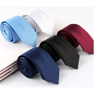 Cà vạt ADAM88 bản nhỏ 6cm màu xanh navy / đen / trắng/ đỏ thời trang lịch lãm cho nam