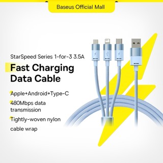   Dây Cáp Sạc Baseus 3 Trong 1 USB C Cho iPhone 14 13 12 Pro 11 3.5A Samsung Xiaomi