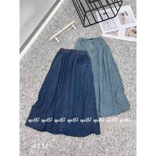 Chân váy midi jeans (ảnh thật/ có sẵn)