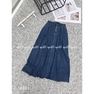 Chân váy midi jeans (ảnh thật/ có sẵn)