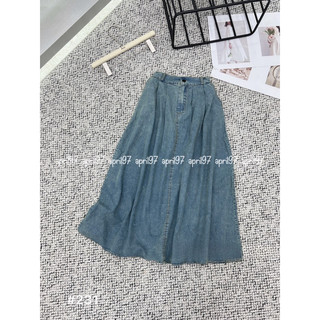 Chân váy midi jeans (ảnh thật/ có sẵn)