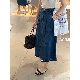 Chân váy midi jeans (ảnh thật/ có sẵn)