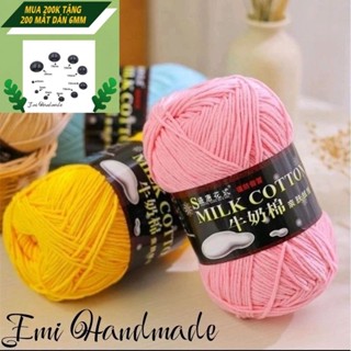  Len milk cotton 125g loại 1 se tròn săn chắc đan móc khăn áo túi xách thú bông cho bé  bảng 1 từ 1-50  