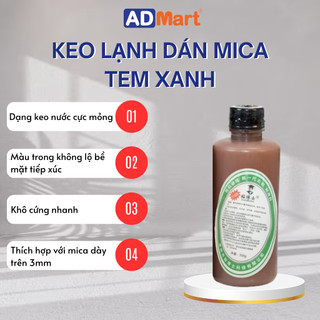 Keo dán mica trong suốt | Keo dán mica chuyên dụng không màu tem xanh | Keo dán cạnh mica