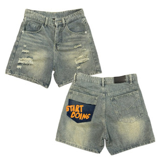 Quần short jeans - quần đùi jeans form ống rộng unisex