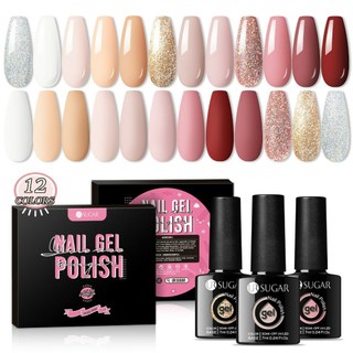 Ur sugar set sơn gel 12 màu set sơn móng tay xám hồng bộ sơn móng tay 7ml