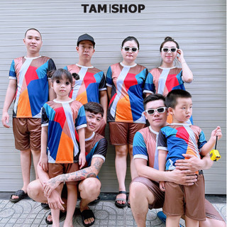 Bộ quần áo nam nữ hoạ tiết nhiều màu trend  đủ size từ trẻ em đến người lớn chất thun lạnh co dãn thấm hút TTMT
