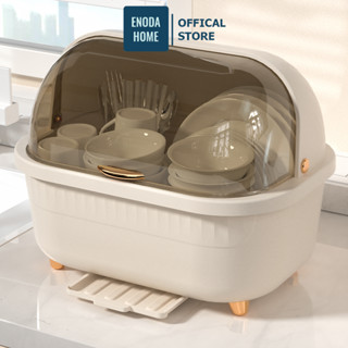 Giá Úp Bát Đĩa ENODA HOME Kệ Đựng Bát Đĩa Có Nắp Chống Côn Trùng Bụi Bẩn Kèm Khay Thoát Nước Khô Ráo Sạch Sẽ G008 
