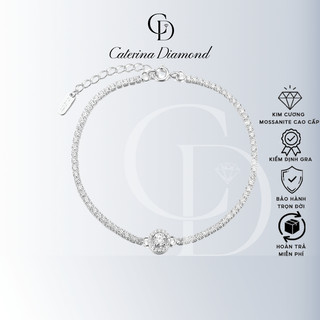 Vòng tay kim cương Moissanite 5 Ly Caterina Diamond light luxury and exquisite temperament, diamond-filled square DB002