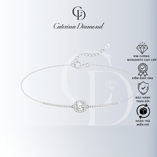 Vòng tay kim cương Moissanite 5 Ly Caterina Diamond light luxury and exquisite temperament, diamond-filled square DB001