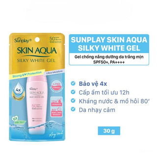 Gel chống nắng dưỡng da trắng mịn Sunplay Skin Aqua Silky White SPF50 30g