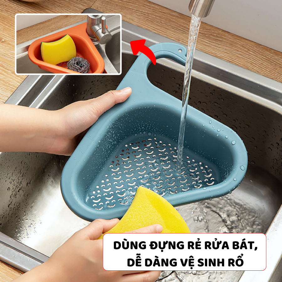 Khay Lọc Rác Bồn Rửa Chén, Lọc Thức Ăn Thừa, Rổ Tam Giác Dạng Lưới, Đựng Giẻ Rửa Bát C005 | BigBuy360 - bigbuy360.vn