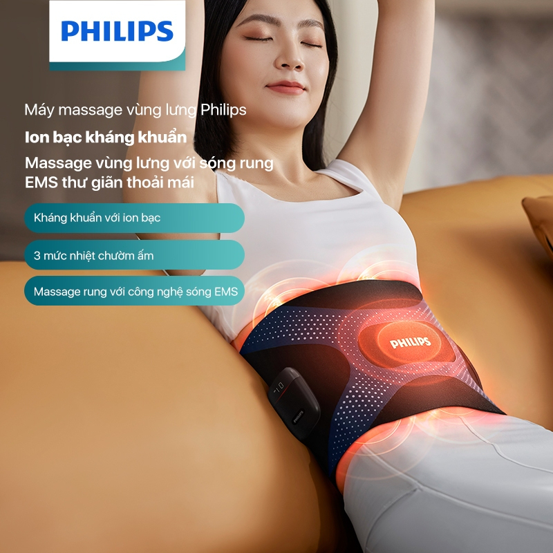 Đai Massage Giảm Mỡ Bụng Philips, Đai Massage Lưng, Giúp Giảm Đau Lưng, Hàng Chính Hãng, BH 12 Tháng, bepduc_99