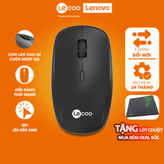 Chuột Máy Vi Tính Không Dây Văn Phòng Lecoo WS203 Phù Hợp PC Laptop Siêu Nhẹ Con lăn Cao Su DPI 2400
