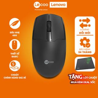 Chuột Máy  VI Tính Không Dây Văn Phòng Lecoo WS204 Siêu Nhẹ Giá Rẻ Phù Hợp PC Laptop Hàng Chính Hãng