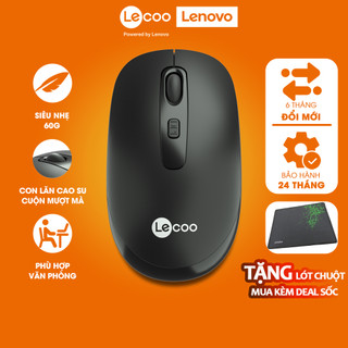 Chuột Máy Tính Không Dây Văn Phòng Lecoo WS205 Siêu Nhẹ Con Lăn Cao Su Sử Dụng Laptop PC Chính Hãng