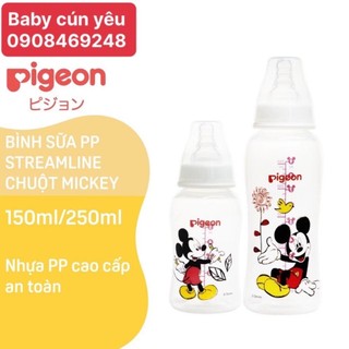 Bình sữa pp streamline cổ hẹp pigeon hình chuột mickey 150ml/250ml