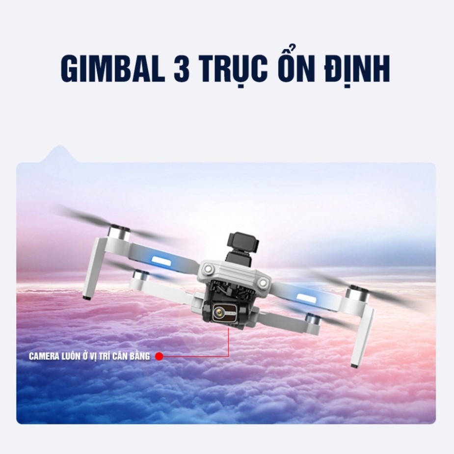 Drone mini M218 flycam động cơ không chổi than play cam chống rung 3 trục máy bay GPS