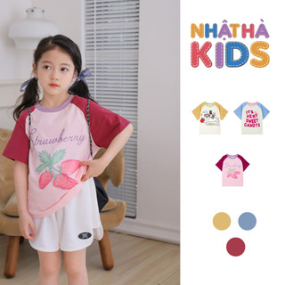 Áo phông K7 NHẬT HÀ size đại 14 - 45kg chất liệu cotton co giãn 4 chiều cho bé gái