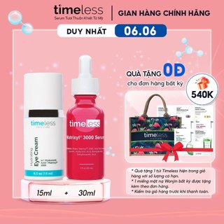 Combo Serum Timeless Matrixyl 3000 Cấp Ẩm Giảm Vết Nhăn  & Kem Dưỡng Da Mắt Hydrating Eye Cream 15ml