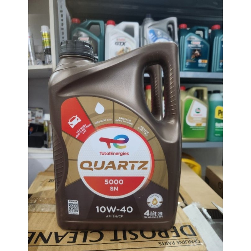 Dầu nhớt QUARTZ 5000 SN 10W40 4 lít - Dầu nhớt Total phụ kiện dành cho mọi loại xe ô tô