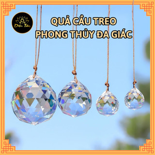 Quả cầu treo pha lê phong thủy màu trắng
