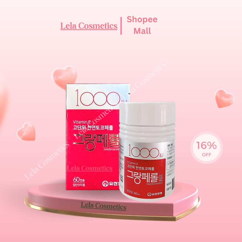 Viên Uống Vitamin E 1000IU GC Hàn Quốc Lọ 60 Viên, Giúp Đẹp Da Chống Lão Hoá, Cải Thiện Nội Tiết