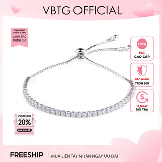 Vòng tay bạc nữ vbtg đính đá cá tính trang sức nữ - lắc tay bạc ta cao cấp vbtg2014