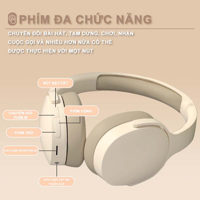 MKEPS P2961 Tai Nghe Bluetooth KhôNg DâY, TíCh HợP Microphone, âM Bass SâU, MàU SắC đáNg YêU | BigBuy360 - bigbuy360.vn