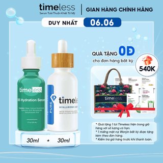 Combo Serum Timeless Vitamin B5 30ml &Pure Hyaluronic Acid 30ml Hỗ Trợ Làm Dịu Cấp Ẩm Làm Mềm Mịn Da