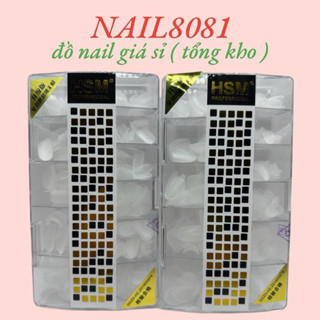 Móng Úp HSM Nhám Sẵn Tem GDZD Form Tròn Ngắn , Vuông Ngắn Hộp 500PCS