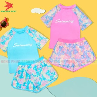 Đồ bơi bé gái size đại, đồ bơi nữ, đồ tắm biển ngắn tay chân váy short năng động (30-40kg)