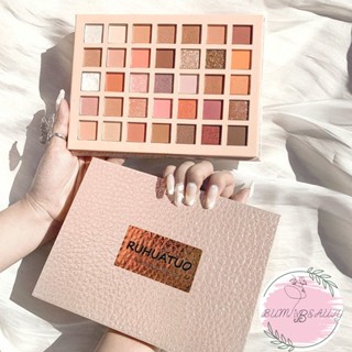  Bảng phấn mắt nhũ lì 35 ô Ruhuatua hàng nội địa Trung Bảng mắt nhiều màu bột mịn kim tuyến lấp lánh 