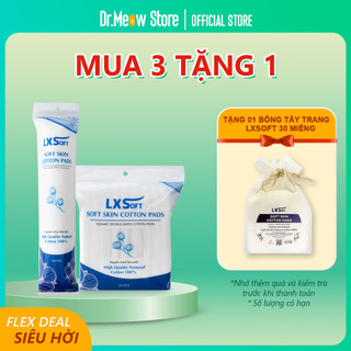  Bông tẩy trang Hàn Quốc LXSoft (150/222pcs) - 100% cotton cao cấp - Dập viền chắc chắn