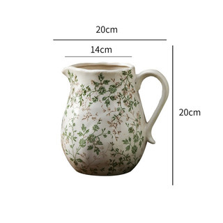 Bình hoa  gốm sứ dáng bình sữa xanh lá 20cm Dona Home Decor