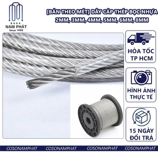Dây cáp thép bọc nhựa 2mm 3mm 4mm 5mm 6mm 8mm cáp lụa bọc nhựa chịu lực day cap boc nhua