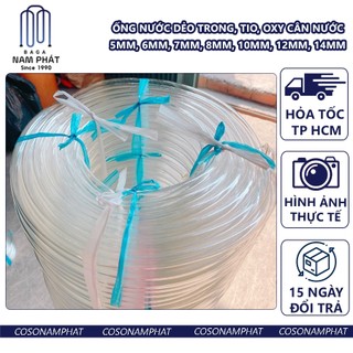 Ống tio phi 5mm 6mm 7mm 8mm 10mm 12mm 14mm nhựa dẻo trong suốt trong dẫn nước ống cân nước đườngkínhtrong