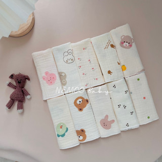 Mix 10 khăn sữa Muslin, khăn xô Muslin cho bé NEMOO Baby [2 SET MIX 10 GIẢM 10K - mã NEMOOKV]