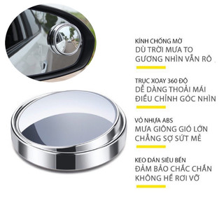 Gương Cầu Lồi Gắn Chiếu Hậu Xoay 360 Độ [ 1 Cặp]
