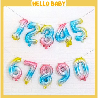 Bóng số màu Rainbow - cầu vồng ghép số tuổi trang trí sinh nhật - sự kiện (40cm)
