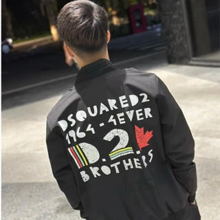 Áo Khoác Gió DSQ 383 In D2 Trên Thân Sau Chất Liệu PVC Thời Trang Nam Phù Hợp Cho Nam Giới