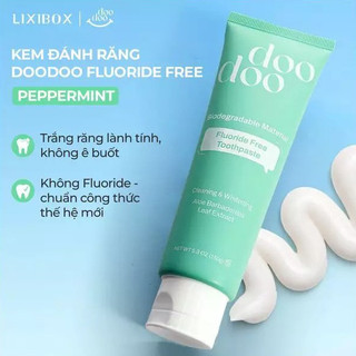 [Gift] Kem Đánh Răng Doodoo Fluoride Free Toothpaste Làm Trắng Răng 150g - Peppermint
