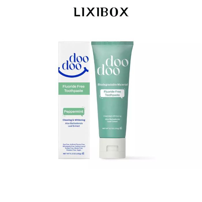 [Gift] Kem Đánh Răng Doodoo Fluoride Free Toothpaste Làm Trắng Răng 150g - Peppermint