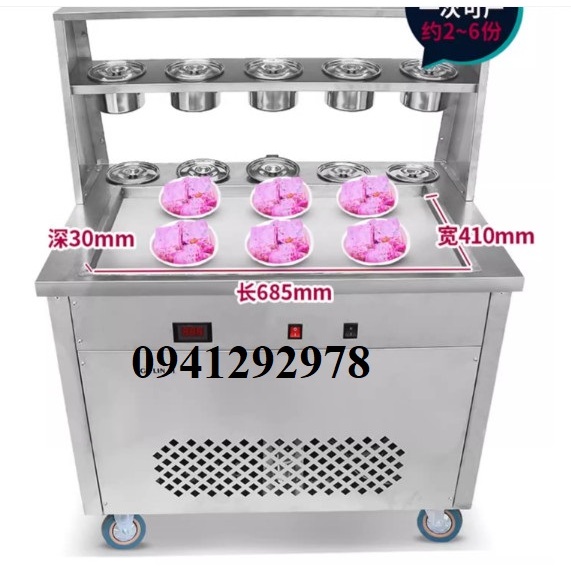 máy làm kem cuộn thái lan mâm cuộn 68x40cm