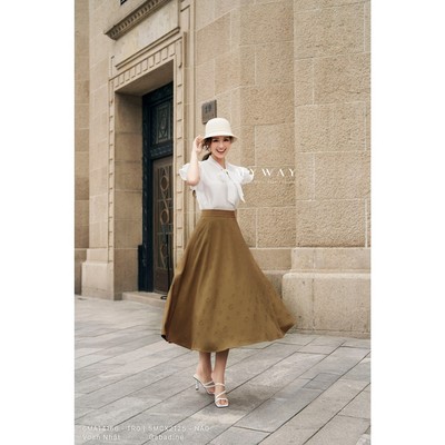 Chân Váy Nữ MY WAY Dáng Xòe In Hoa Nổi Sang Trọng 5MCX2125 NA0