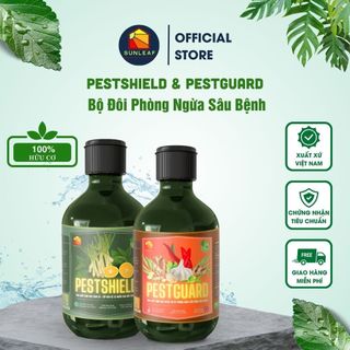 Phòng Ngừa Sâu Bệnh Cực Mạnh - Bộ Đôi Tinh Chất Sinh Học Hữu Cơ Gừng Tỏi Ớt Cam Sả - Combo 2 Chai PESTSHIELD & PESTGUARD